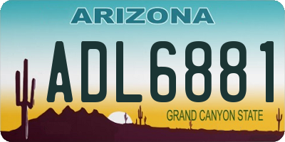 AZ license plate ADL6881