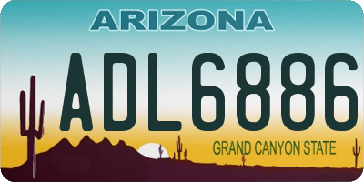 AZ license plate ADL6886