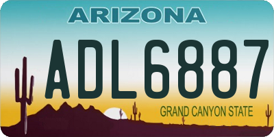 AZ license plate ADL6887