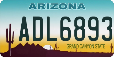 AZ license plate ADL6893