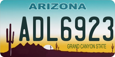 AZ license plate ADL6923