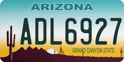 AZ license plate ADL6927