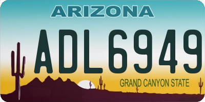 AZ license plate ADL6949