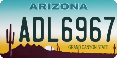 AZ license plate ADL6967