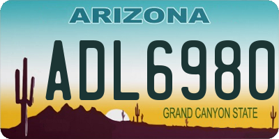 AZ license plate ADL6980
