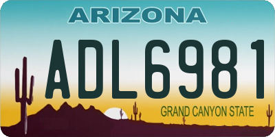 AZ license plate ADL6981