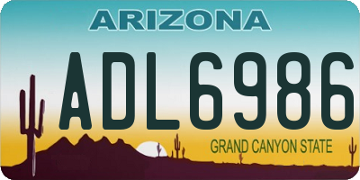 AZ license plate ADL6986