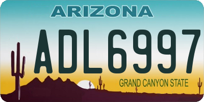 AZ license plate ADL6997