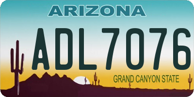 AZ license plate ADL7076