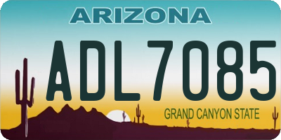 AZ license plate ADL7085