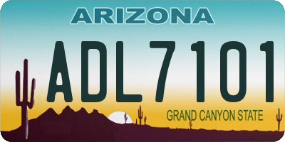 AZ license plate ADL7101