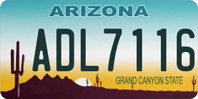 AZ license plate ADL7116