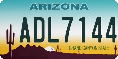 AZ license plate ADL7144
