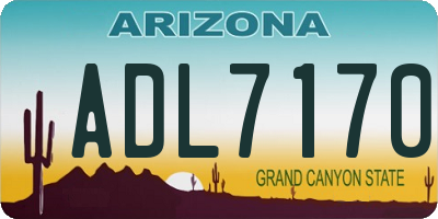 AZ license plate ADL7170