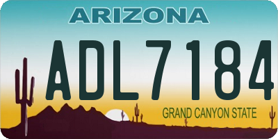 AZ license plate ADL7184