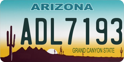 AZ license plate ADL7193