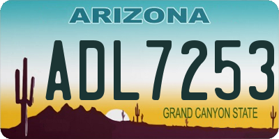 AZ license plate ADL7253