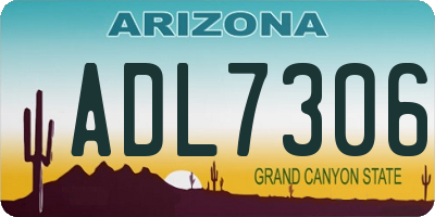 AZ license plate ADL7306