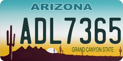 AZ license plate ADL7365