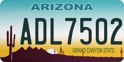 AZ license plate ADL7502