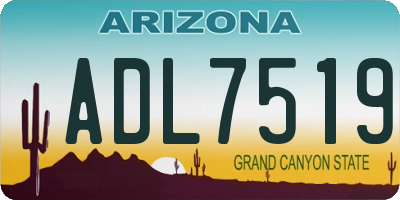 AZ license plate ADL7519