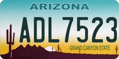 AZ license plate ADL7523