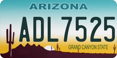 AZ license plate ADL7525