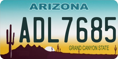 AZ license plate ADL7685