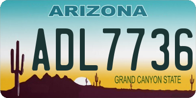 AZ license plate ADL7736