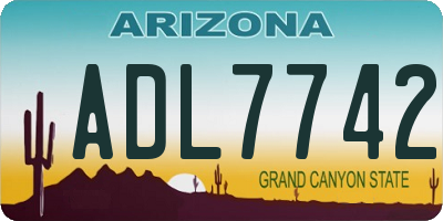 AZ license plate ADL7742