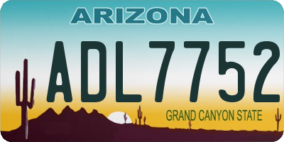AZ license plate ADL7752