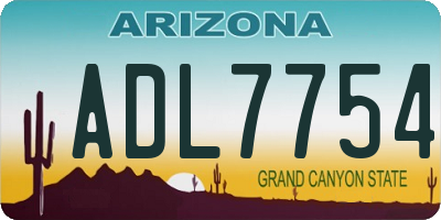 AZ license plate ADL7754