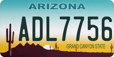 AZ license plate ADL7756