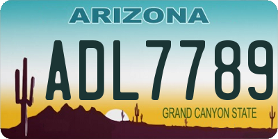 AZ license plate ADL7789