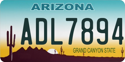 AZ license plate ADL7894