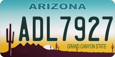 AZ license plate ADL7927