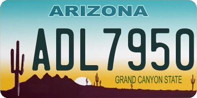 AZ license plate ADL7950