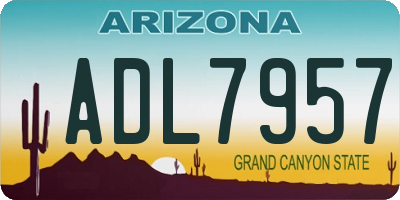 AZ license plate ADL7957
