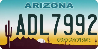 AZ license plate ADL7992