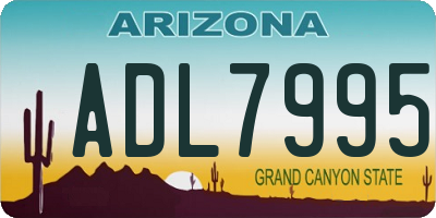 AZ license plate ADL7995