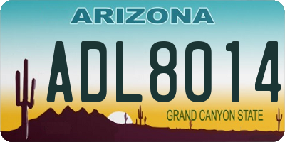 AZ license plate ADL8014