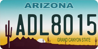 AZ license plate ADL8015