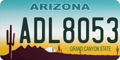 AZ license plate ADL8053