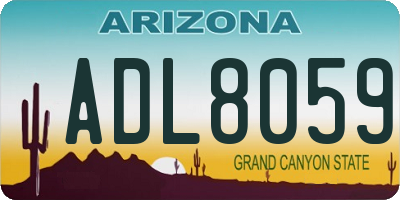 AZ license plate ADL8059