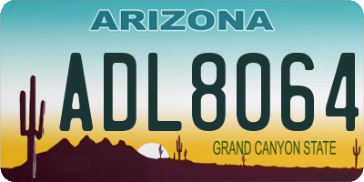 AZ license plate ADL8064