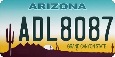 AZ license plate ADL8087