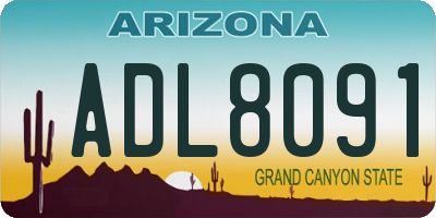AZ license plate ADL8091