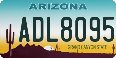 AZ license plate ADL8095