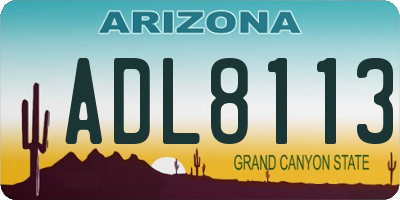 AZ license plate ADL8113