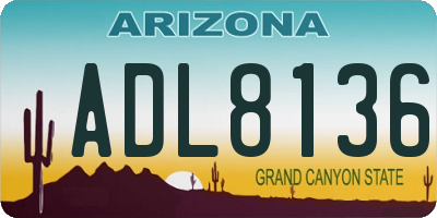 AZ license plate ADL8136